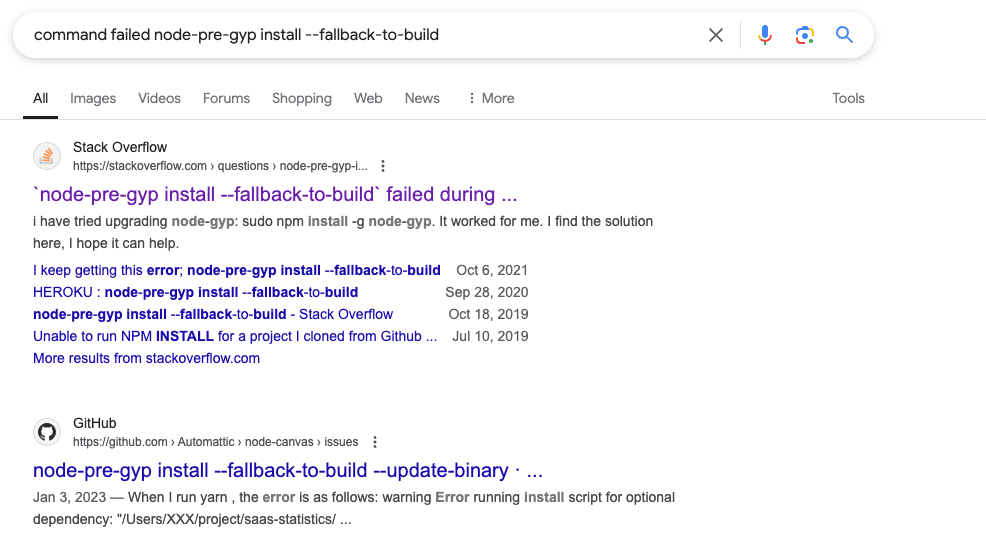 node-pre-gyp-install–fallback-to-build-results