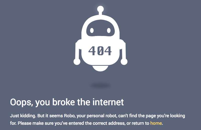 404 Page - Animated Robot